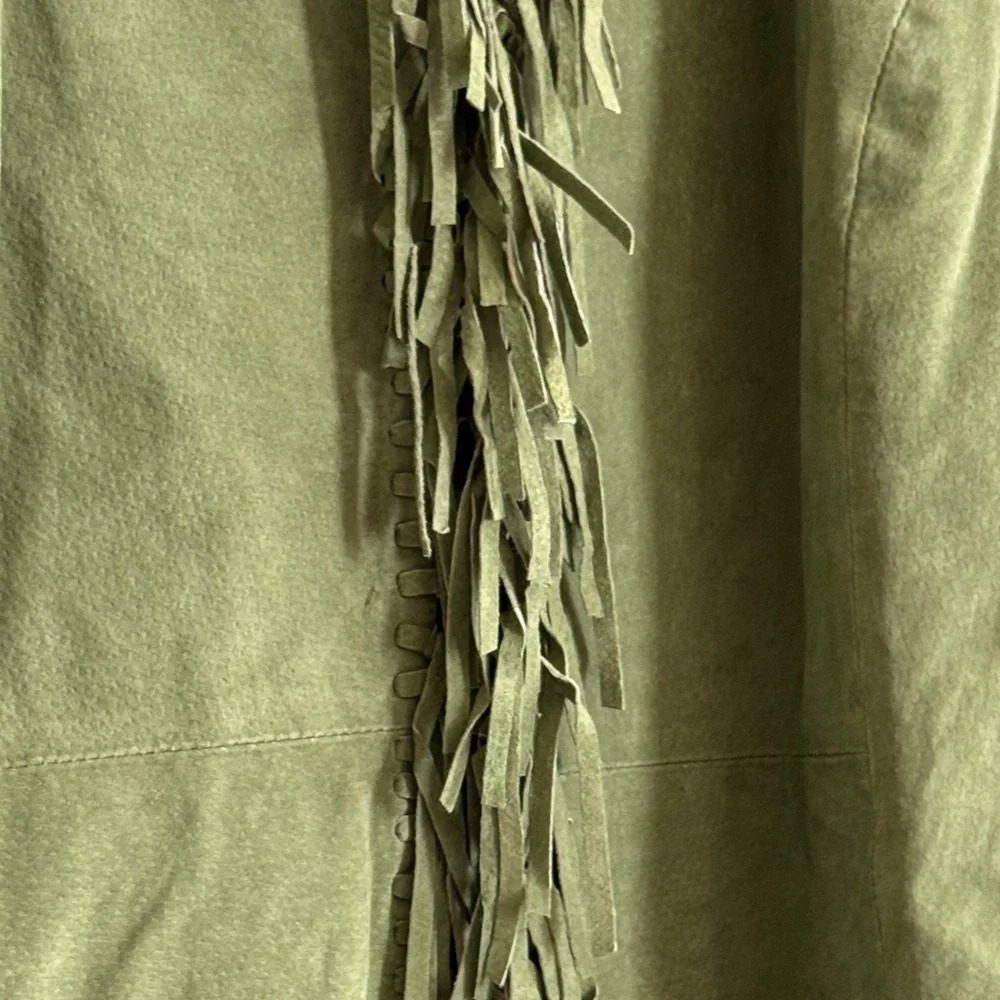 Dialogue Olive Green Fringe Blazer - Picture 10 of 13